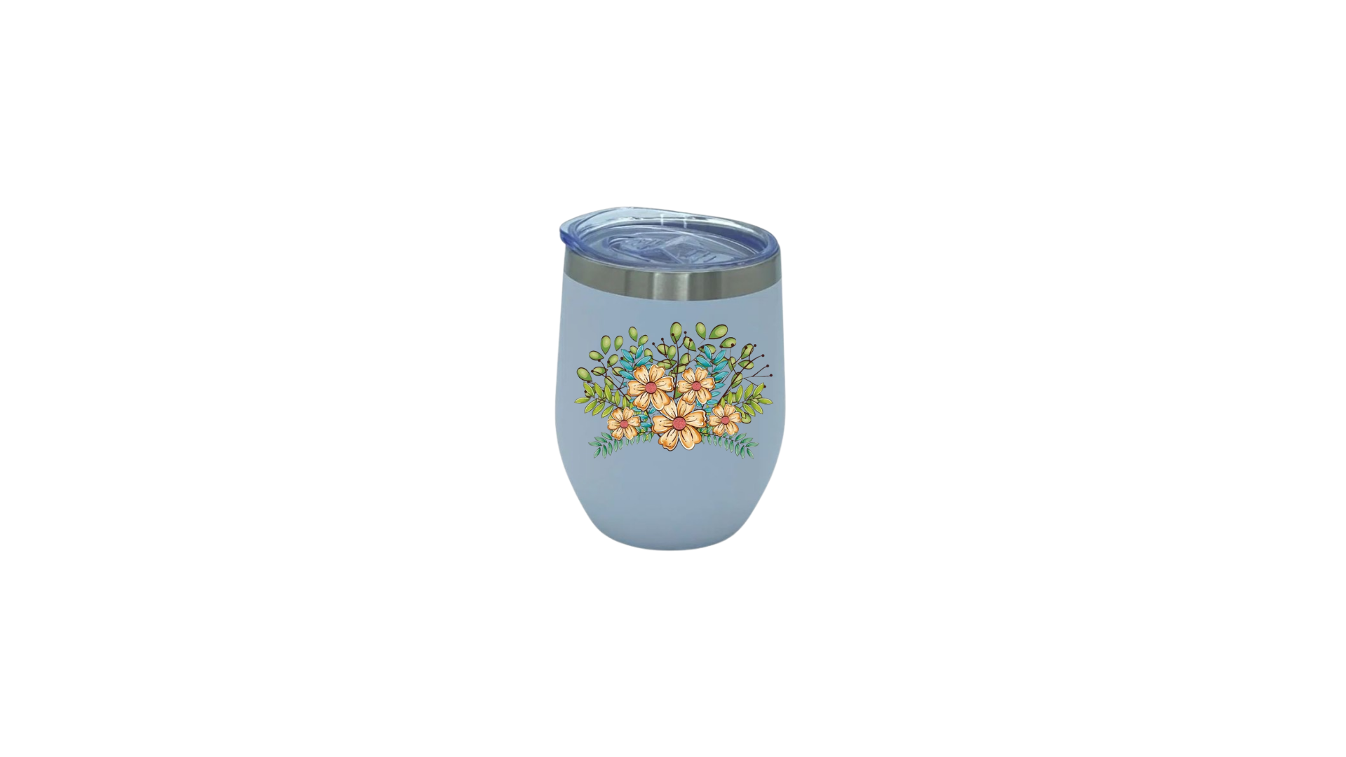 Wine Tumbler with flower