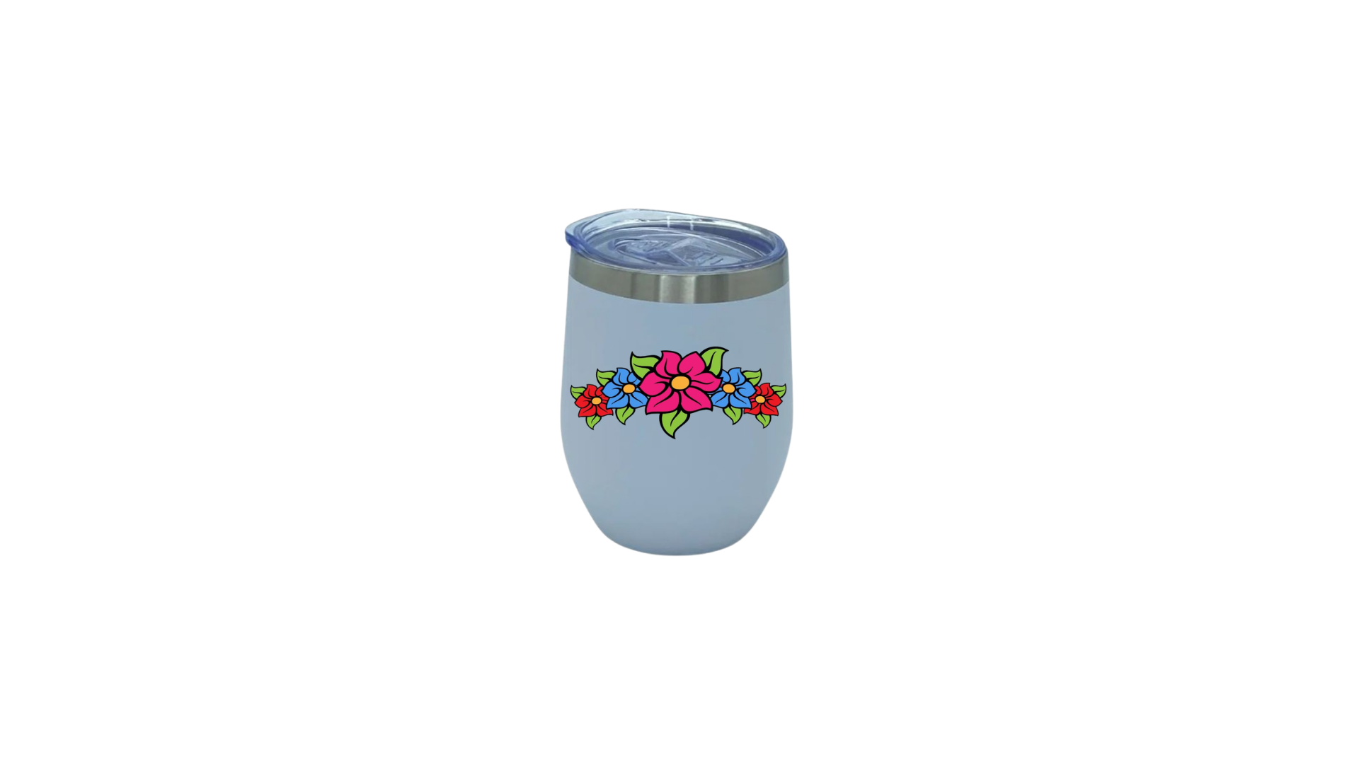Wine Tumbler with flowers