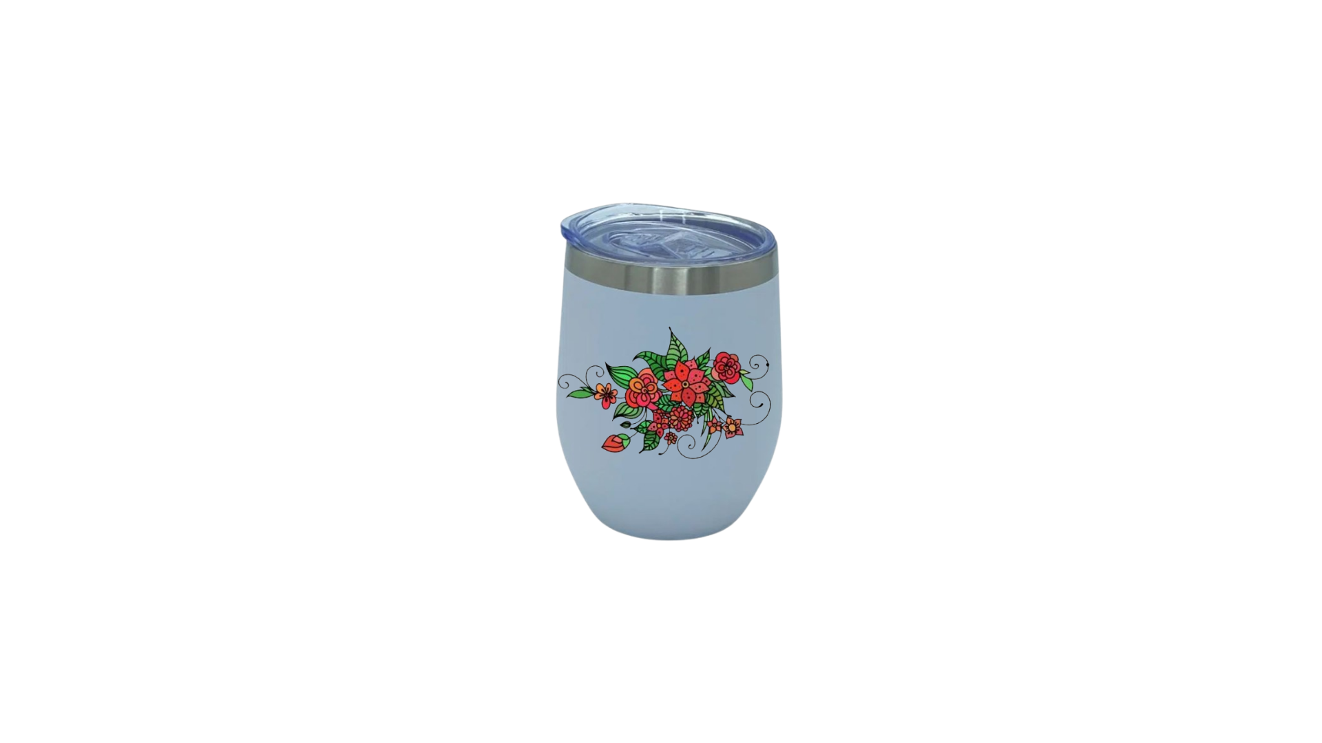 Wine Tumbler with flower