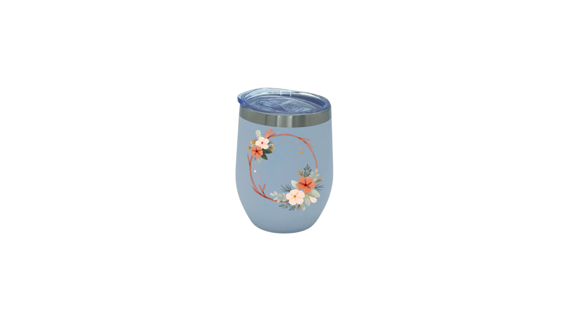 Wine Tumbler with flower