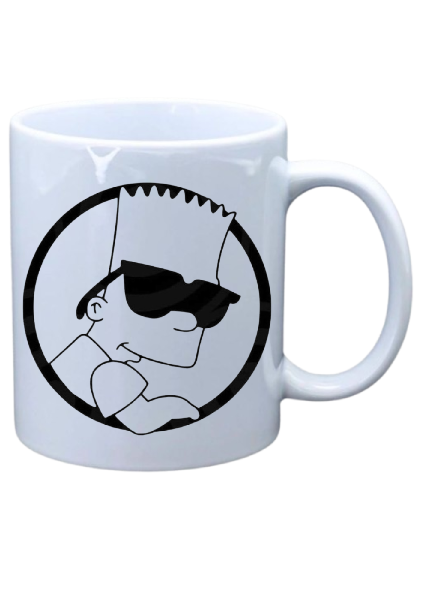 White mug with Bart Simpson