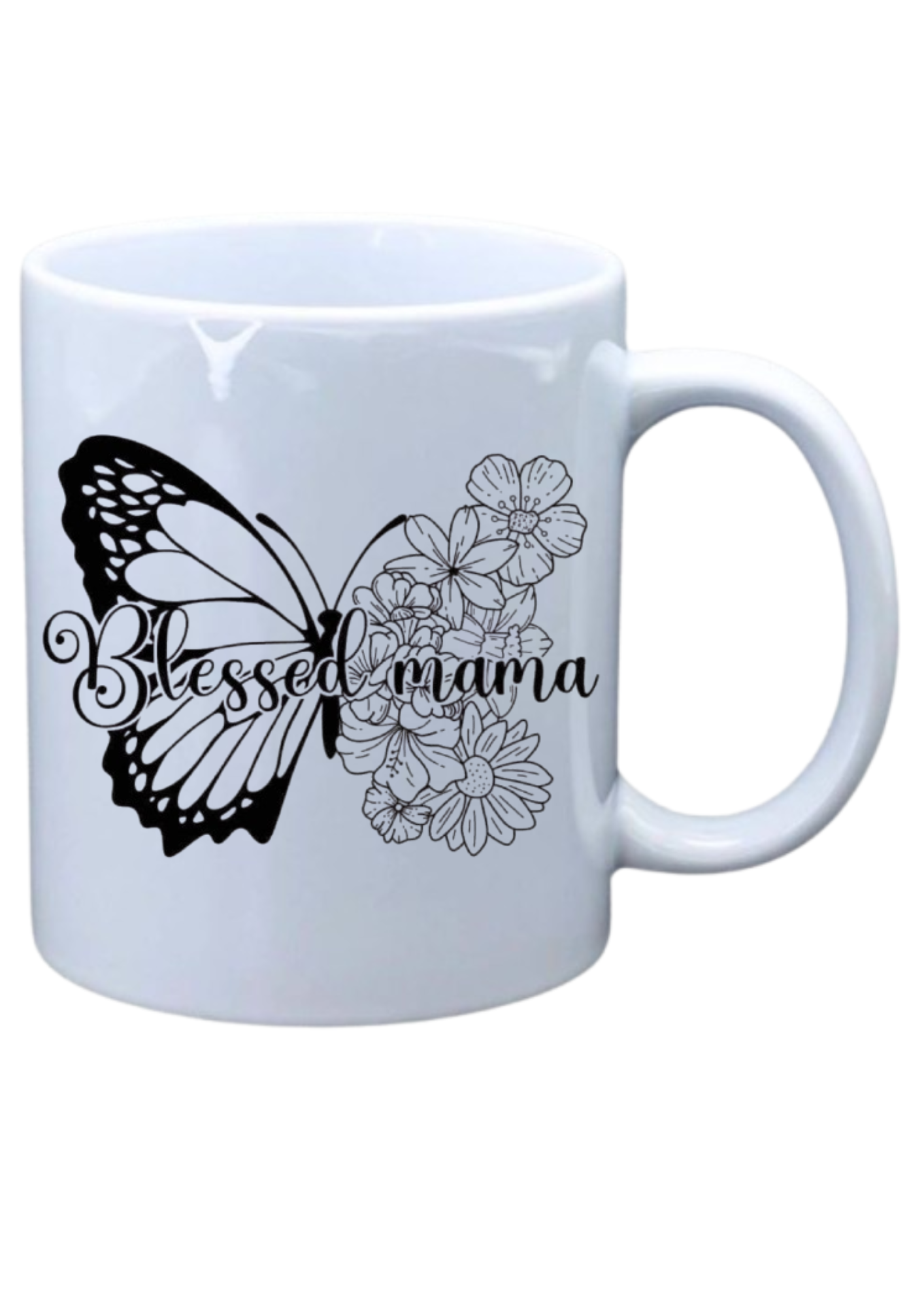 Blessed mama with butterfly and flowers 2