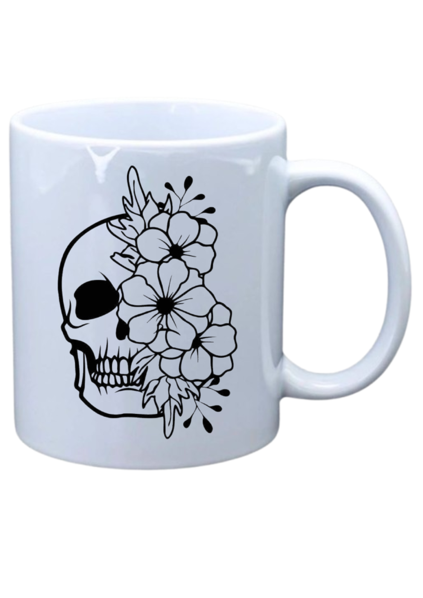 Skull and flowers