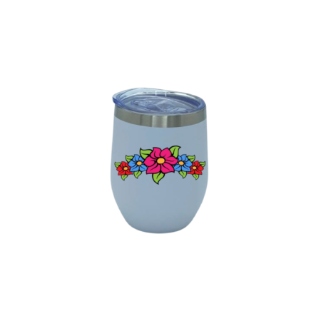 Wine Tumbler with flowers