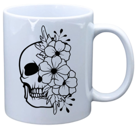 Skull and flowers